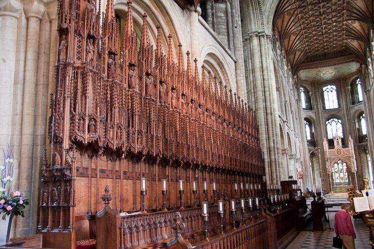 Inside Peterborough cathedral